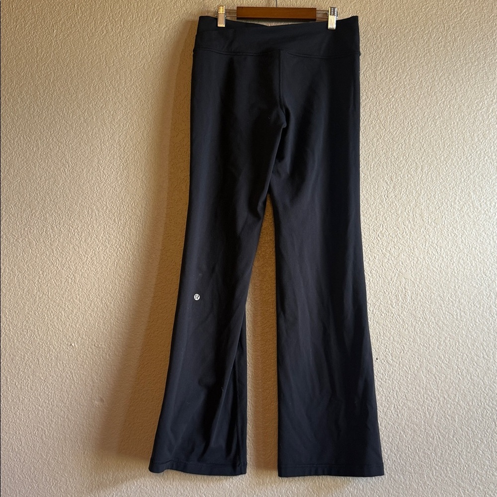 Black Women's Flared Yoga Pants - Classic Comfort - Picture 3 of 5